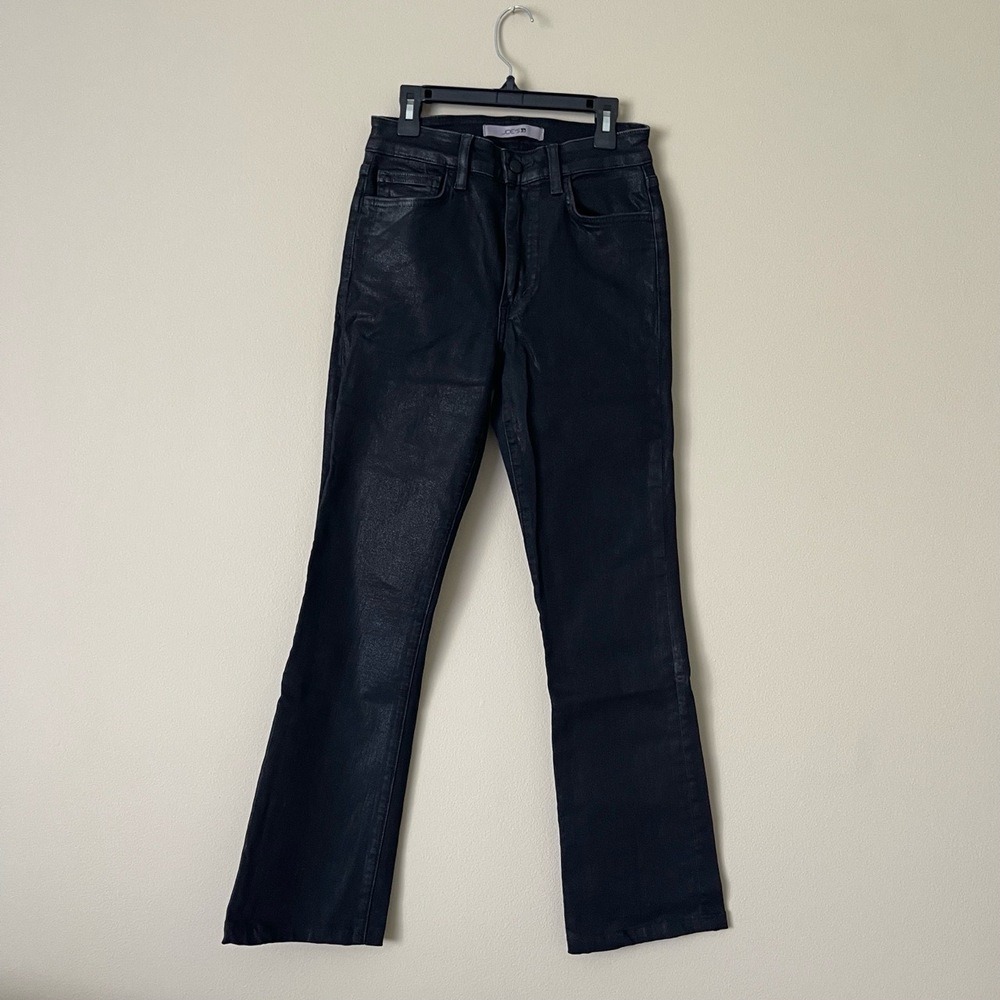 Joes Jeans Pants Womens 26 Black Denim Bootcut HighRise Coated Chic‎ Trendy